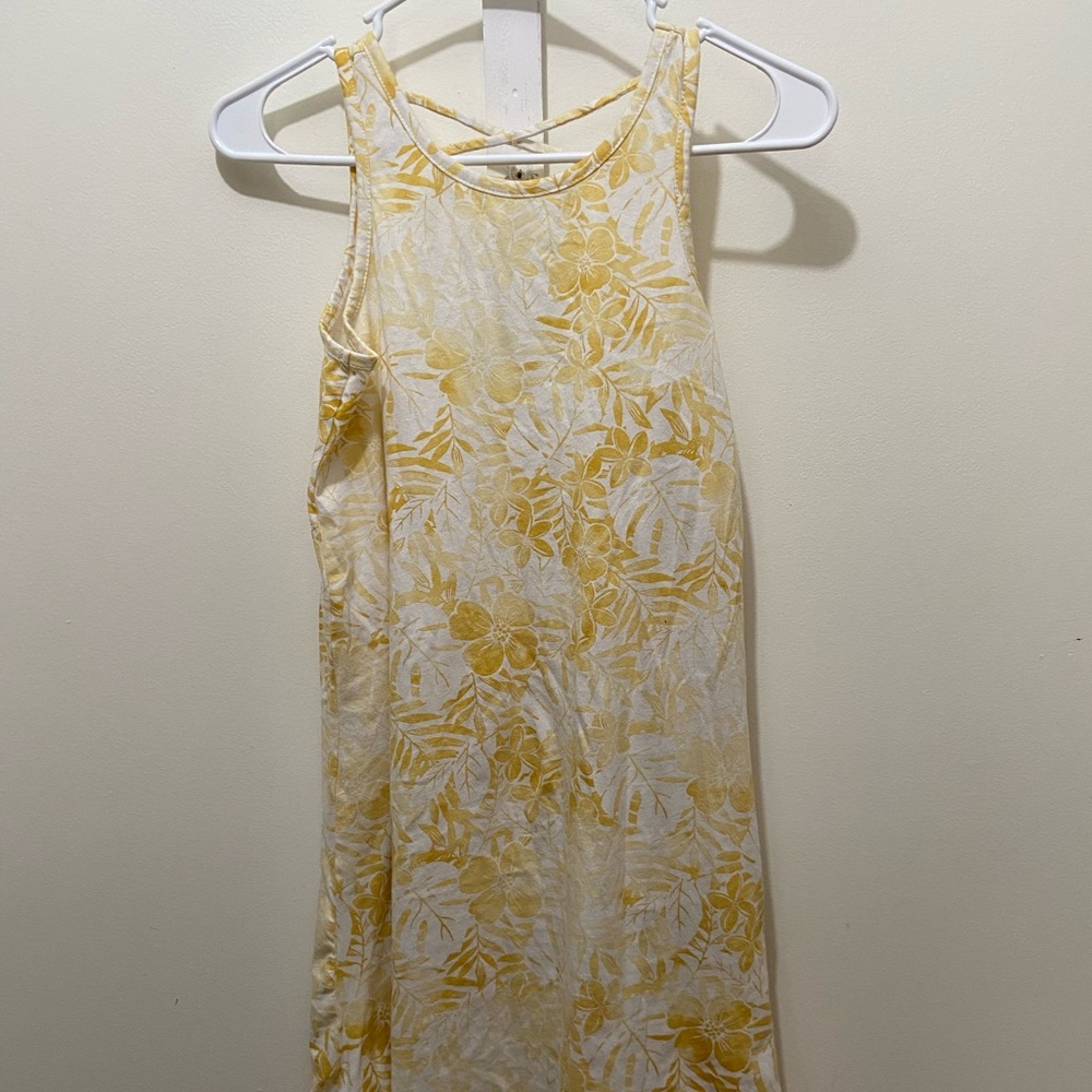 yellow and white floral kids XL dress beach cover old navy